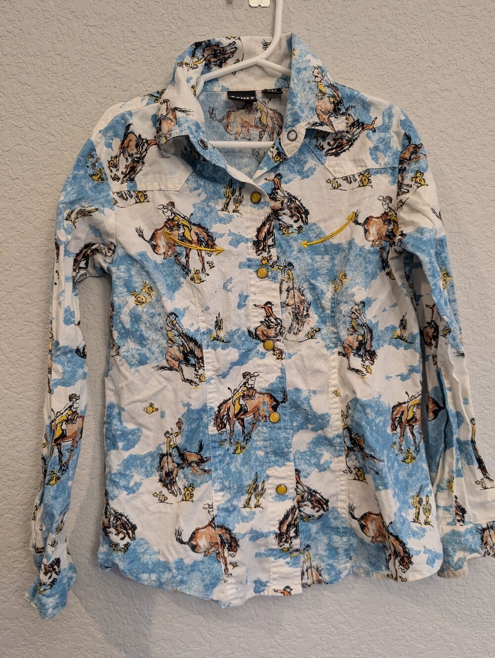 Cruel Girl's Western Print Snap-Front Shirt Size Small